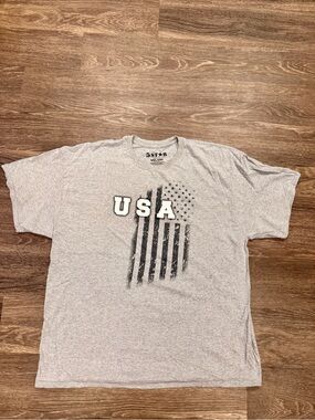 5 Star USA Flag Graphic T Shirt XXL Gray Patriotic Americana Tee